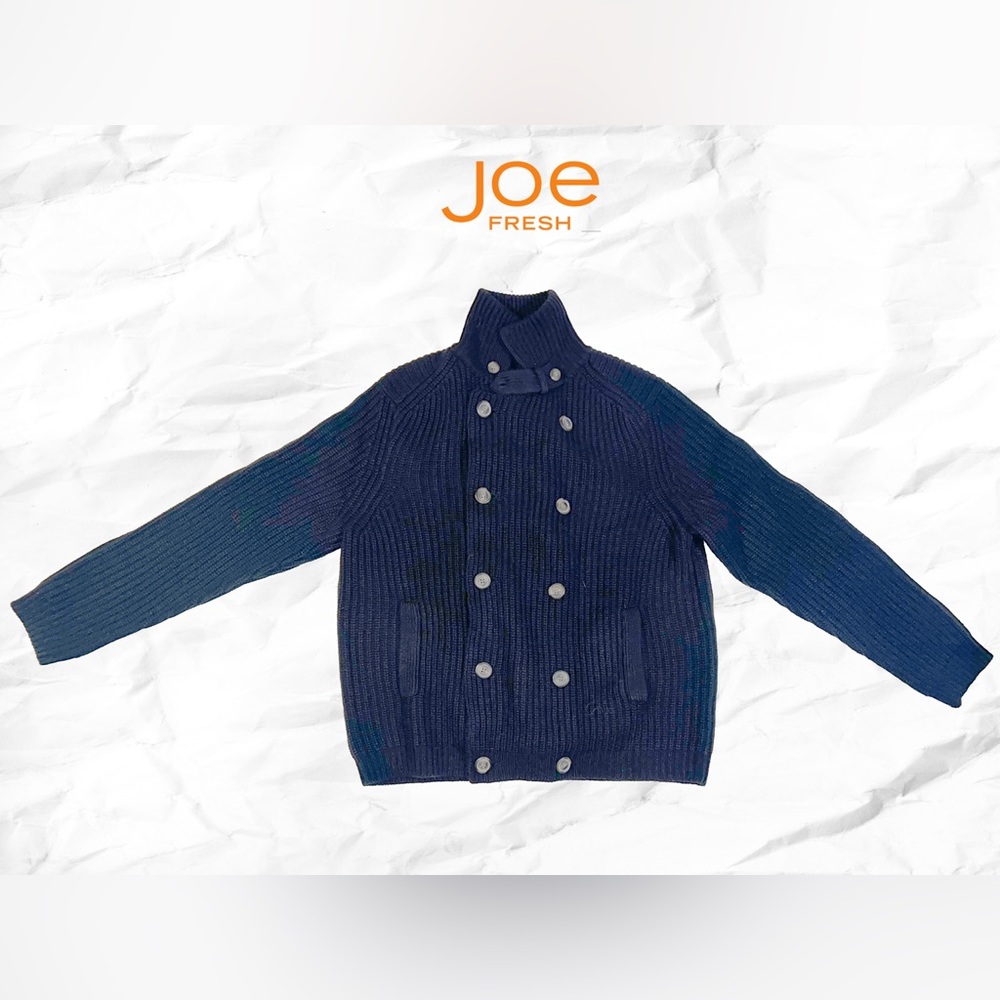 Joe Fresh Men’s Black Lambswool Double-Breasted Cardigan